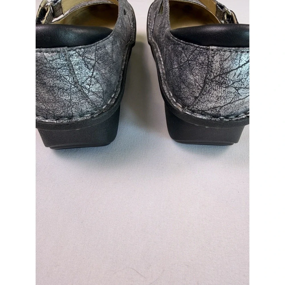 Alegria Dayna Disco Desert Silver Leather Mary Jane DAY-565 Sz 38 Comfort Size 8